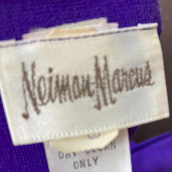 NEIMAN MARCUS Wool 70S DRESS Sz 10 Purple Vintage - Picture 4 of 11